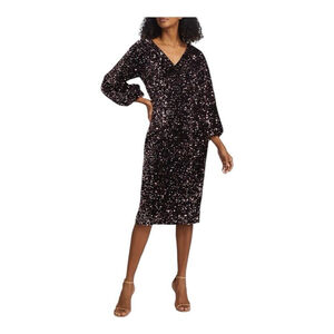Elie Tahari The Robin Rouge Pink Sequined Sheath Dress Size 12